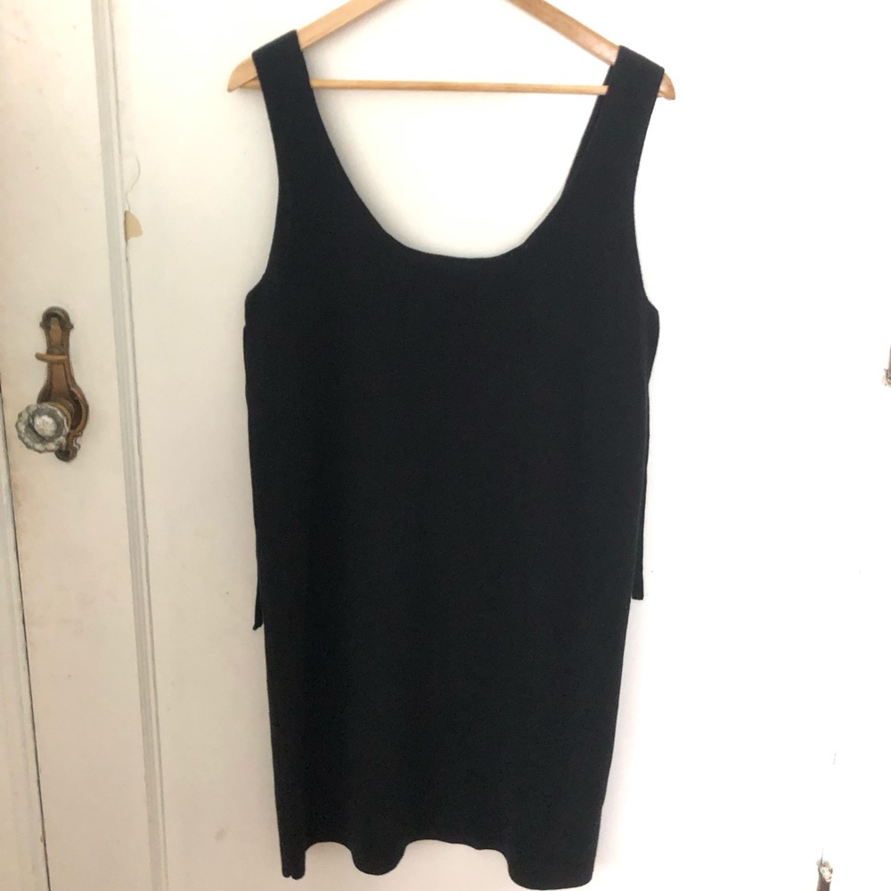 Black Ribbed Shift Dress
